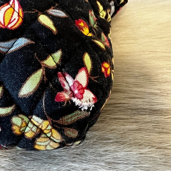 Vintage VERA BRADLEY Ming 2001 Curved Cosmetic Case Black Yellow Red Asian - Picture 8 of 12